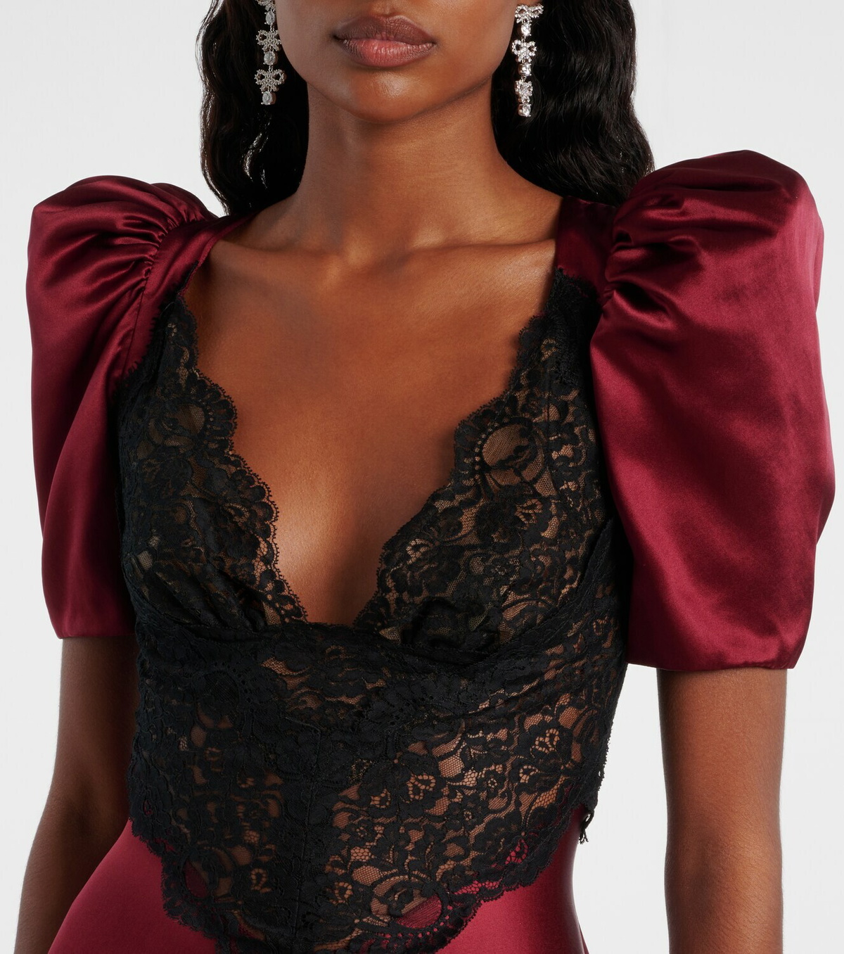 Rodarte Lace-trimmed silk cocktail dress