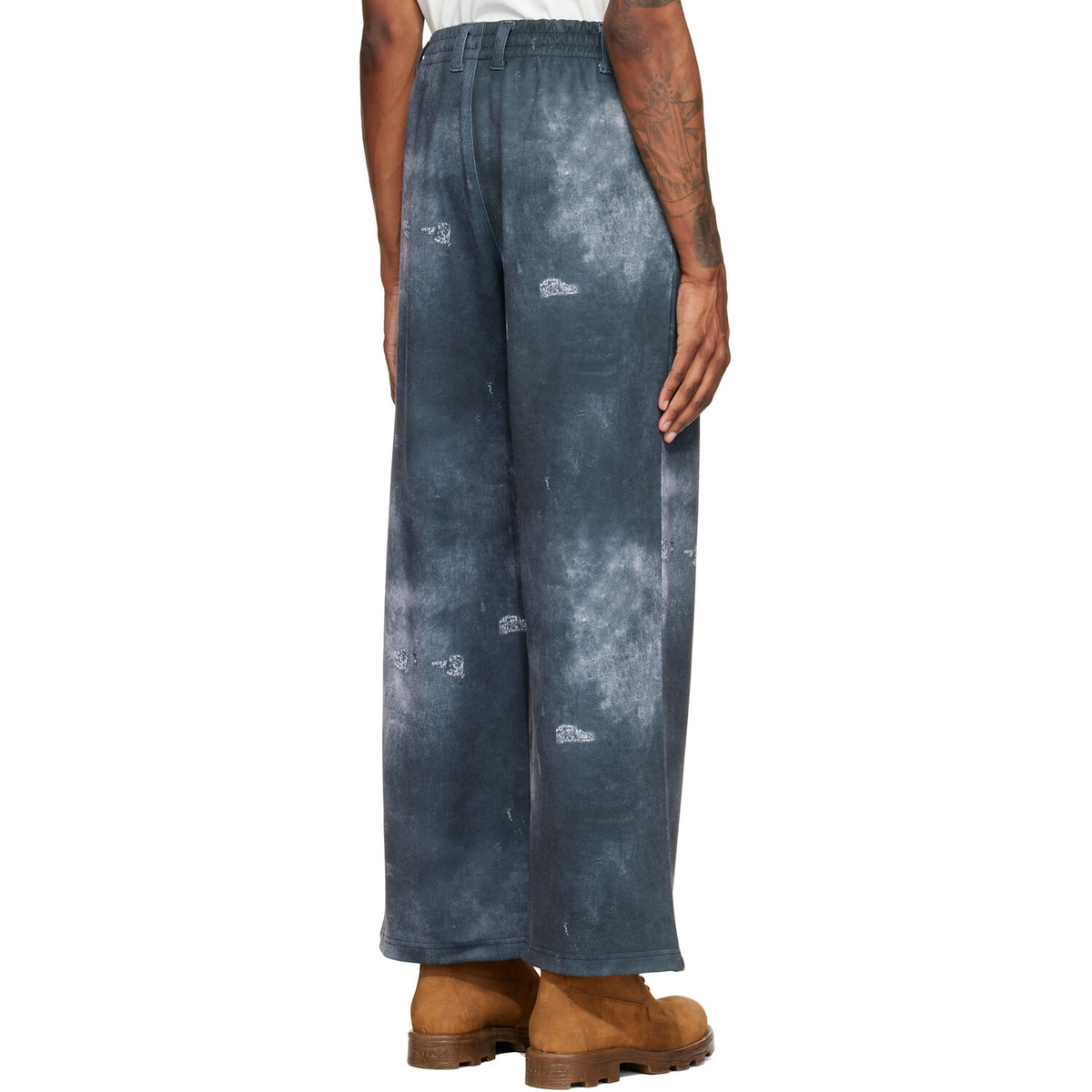 We11done Gray Trompe L'oeil Denim Printed Sweatpants