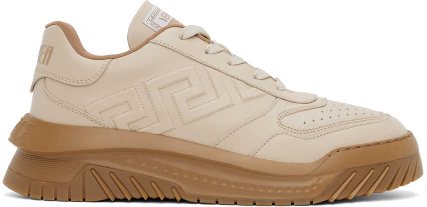 Versace GRECA ODISSEA TRAINERS スニーカー ロートップ ロゴ Versace Beige Greca Odissea Sneakers Versace