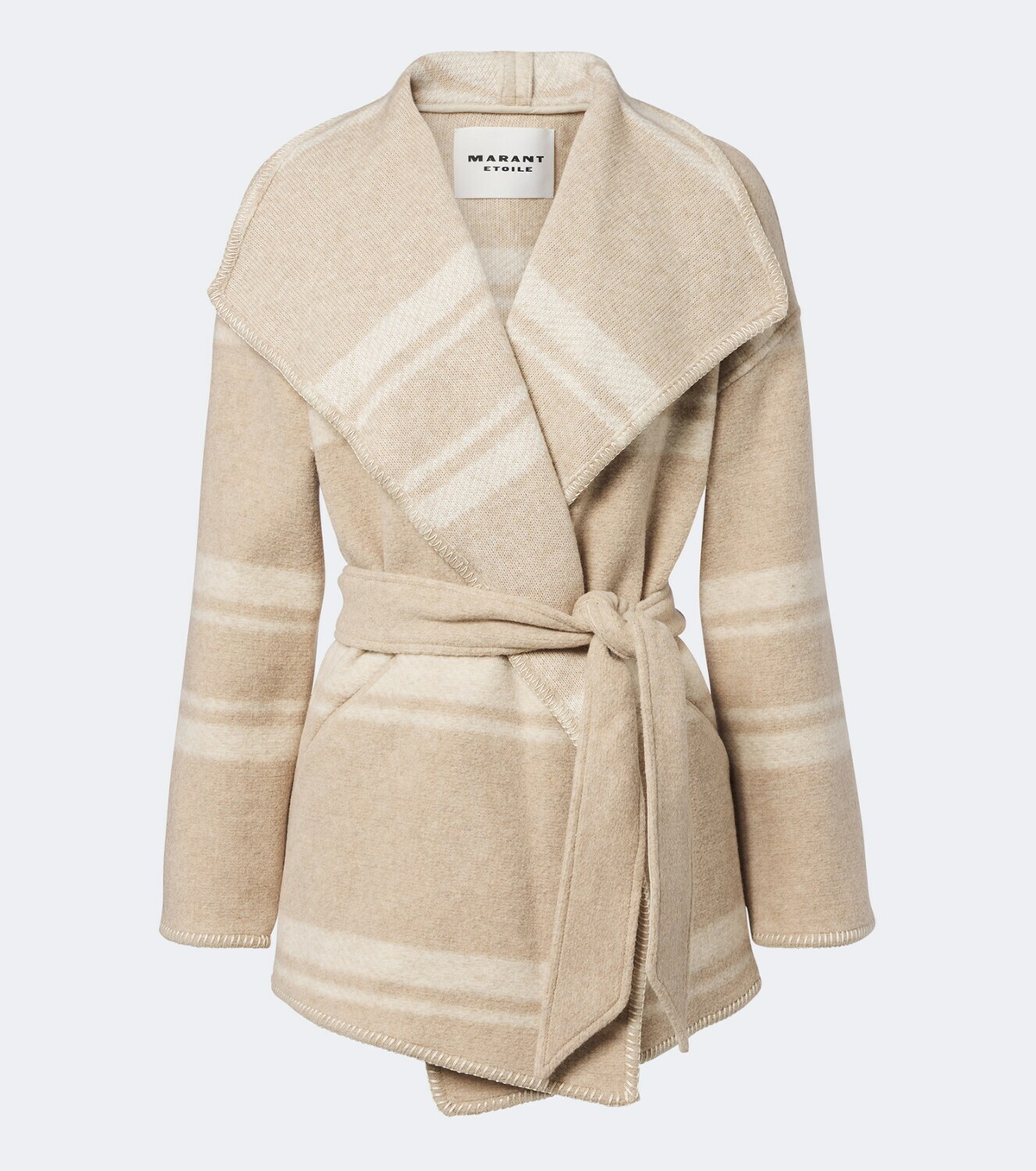 Marant Etoile Brea striped wrap coat