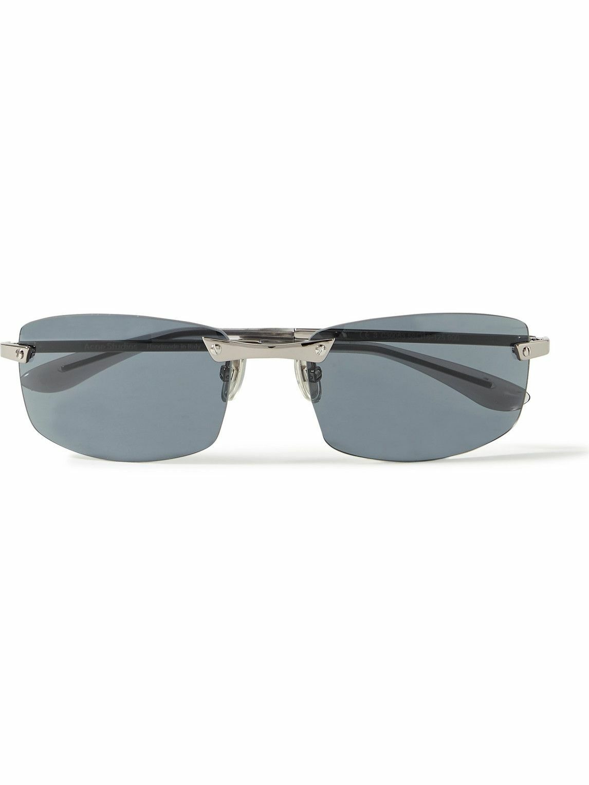 Acne Studios - Abello Rimless Rectangular-Frame Silver-Tone Sunglasses ...