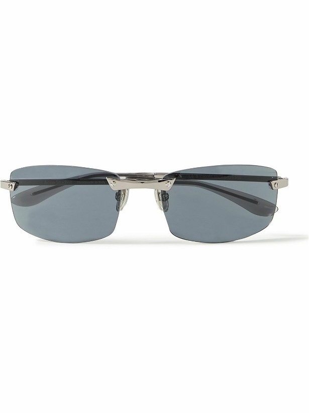 Photo: Acne Studios - Abello Rimless Rectangular-Frame Silver-Tone Sunglasses