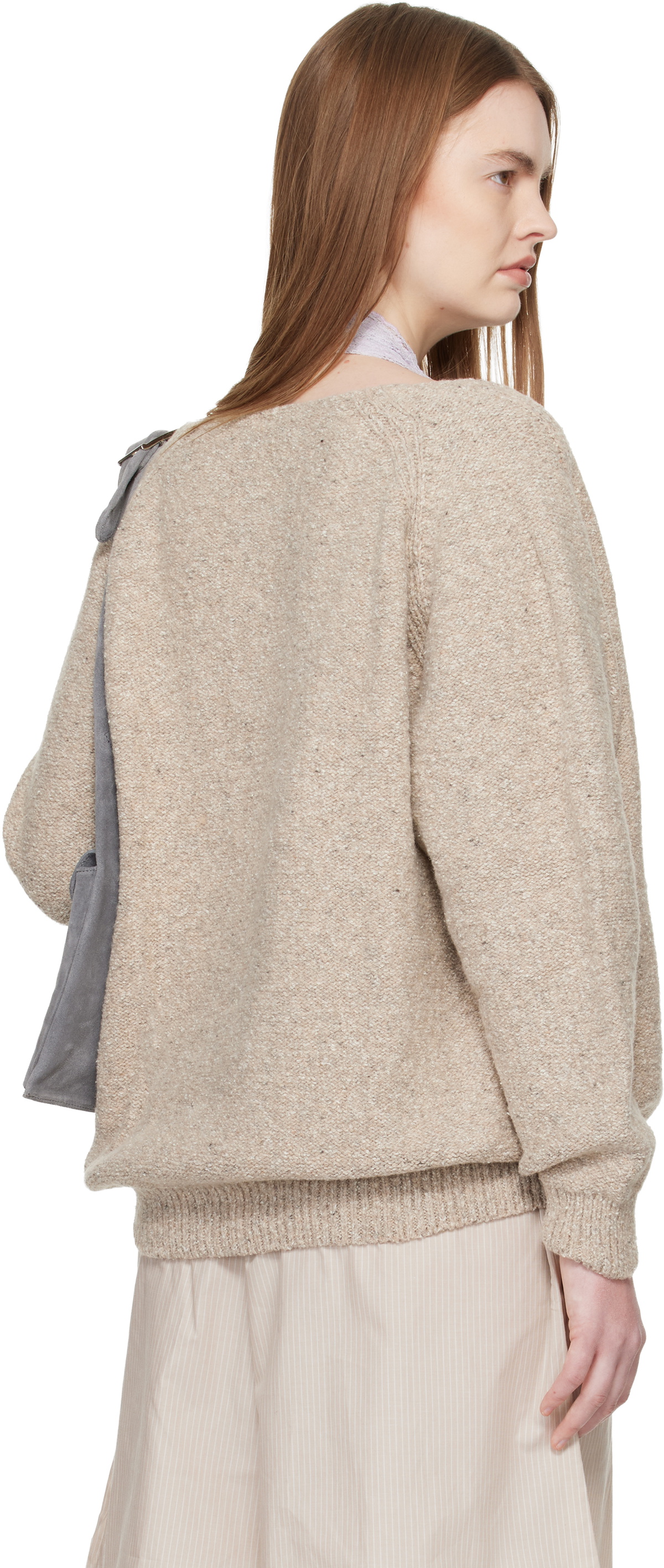 Baserange Beige Soar V Neck Sweater