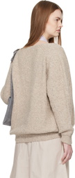 Baserange Beige Soar V Neck Sweater