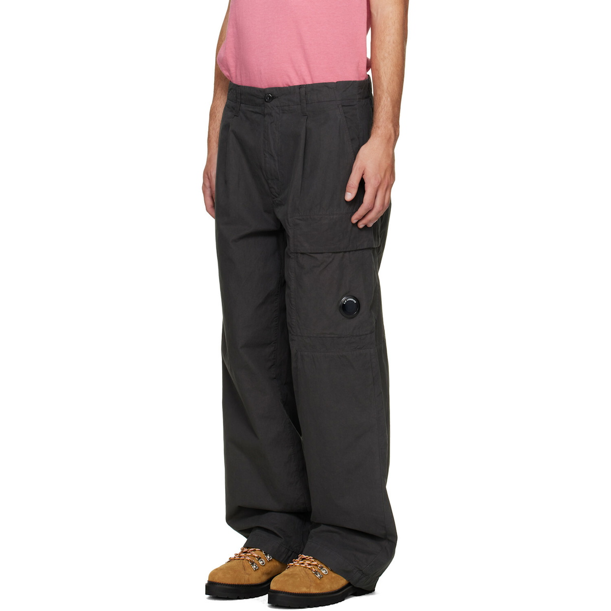 C.P. Company Gray Micro-Reps Boxy Pleats Cargo Pants