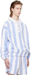 Rhude Blue & White Striped Polo