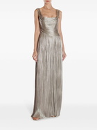 Maria Lucia Hohan Silver Serene Pleated Silk Gown