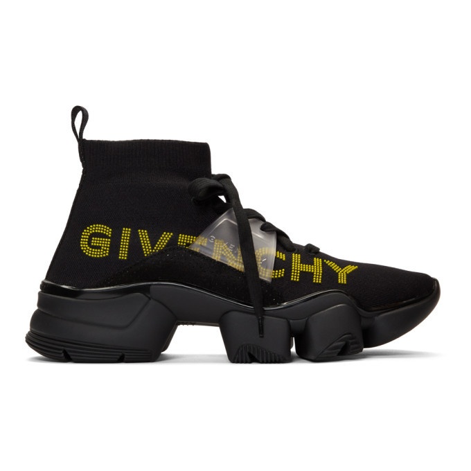 Photo: Givenchy Black Jaw Mid-Top Sneakers