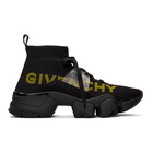 Givenchy Black Jaw Mid-Top Sneakers