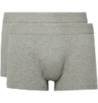 Sunspel - Two-Pack Mélange Stretch-Cotton Jersey Boxer Briefs - Gray