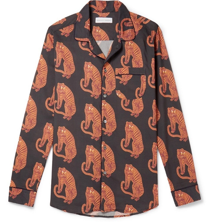 Photo: Desmond & Dempsey - Printed Cotton Pyjama Shirt - Men - Orange