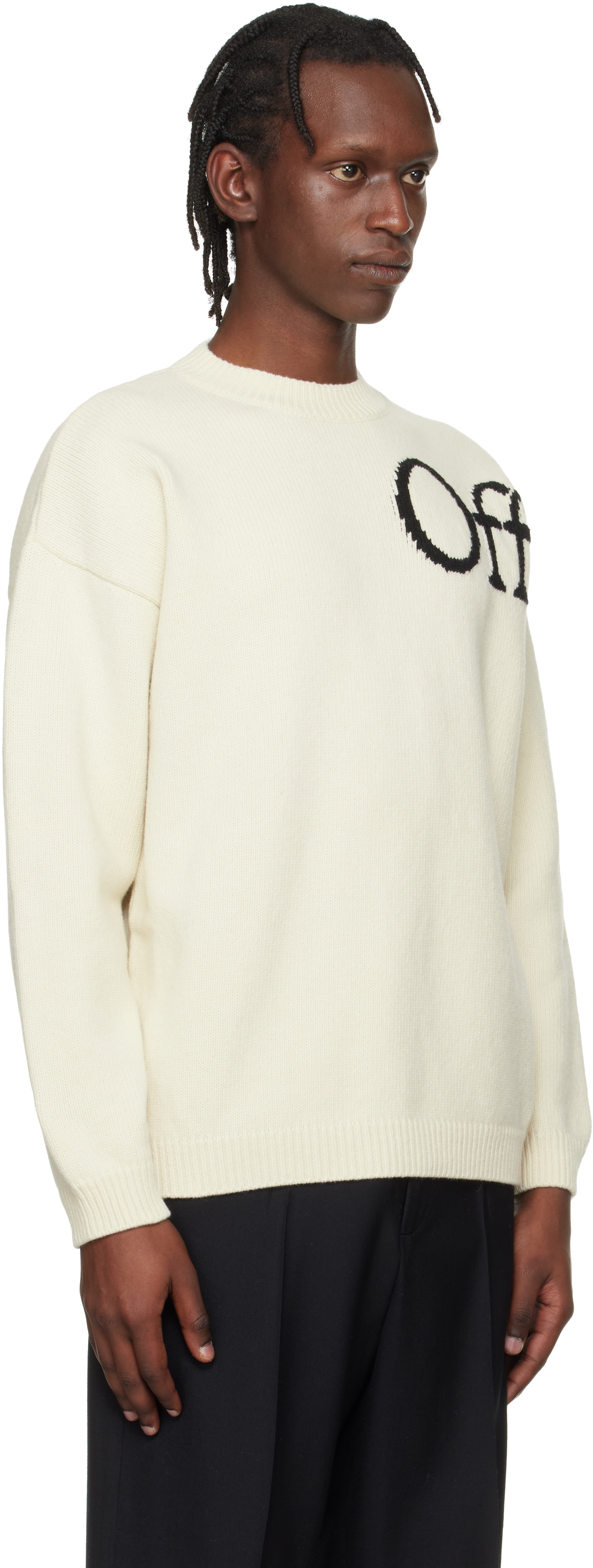 Off-White Off-White Bookish Knit Crewneck Sweater