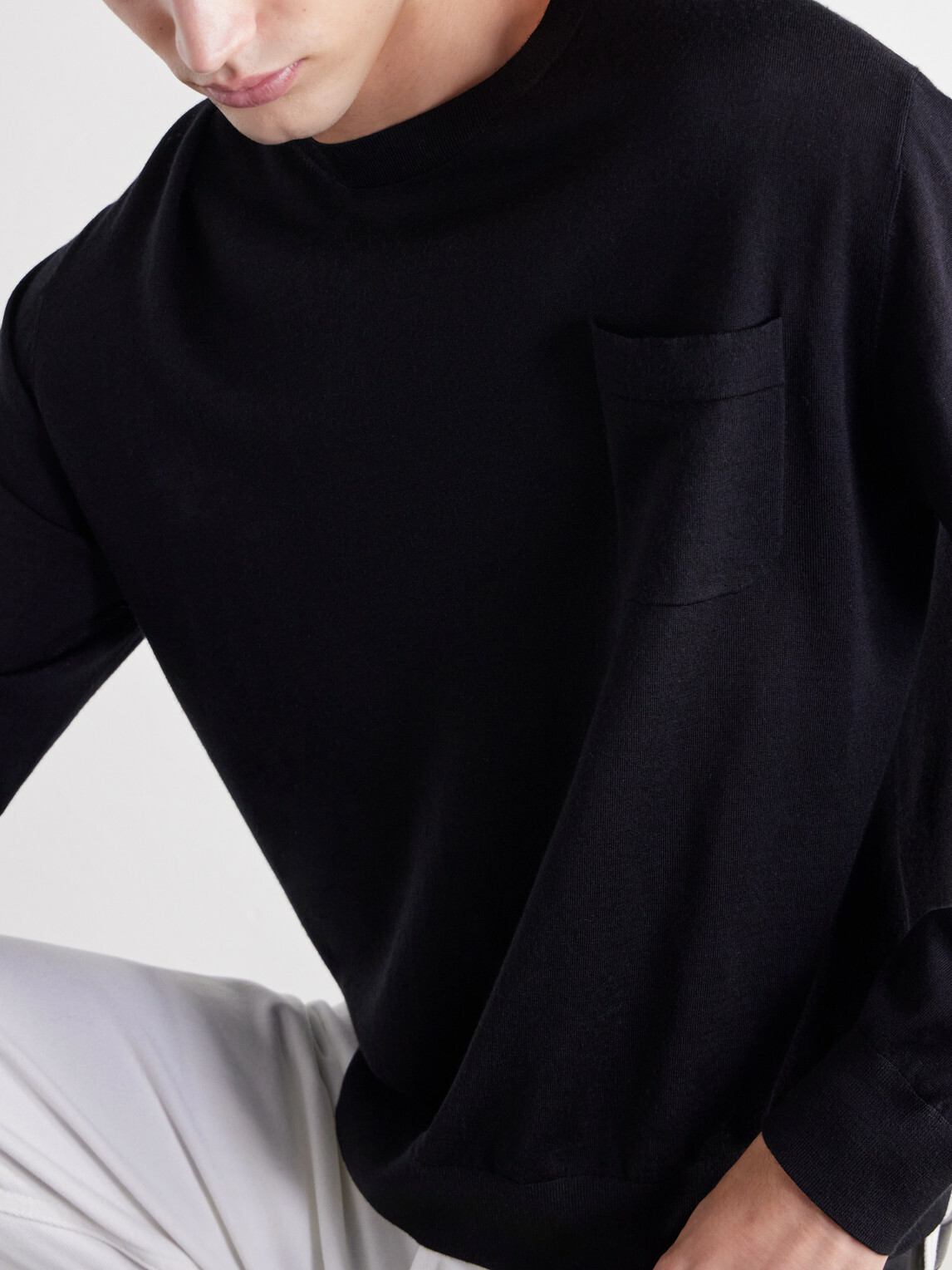 TOTEME - Merino Wool and Silk-Blend Sweater - Black