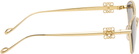 LOEWE Gold Anagram Hexagonal Sunglasses