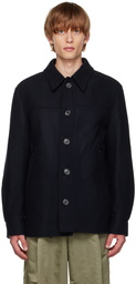 Dries Van Noten Navy Button Up Jacket