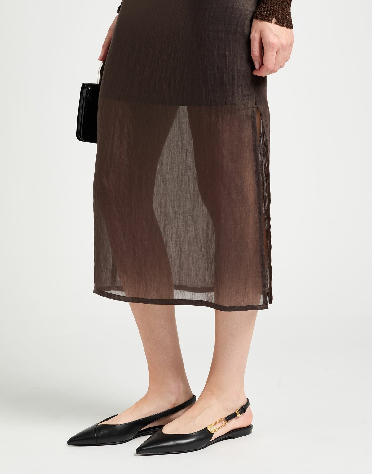 Peserico Womens Midi skirt in Dark brown