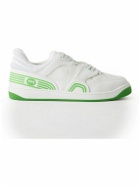 GUCCI - Rubber-Trimmed Monogrammed Coated-Canvas and Demetra Sneakers - White