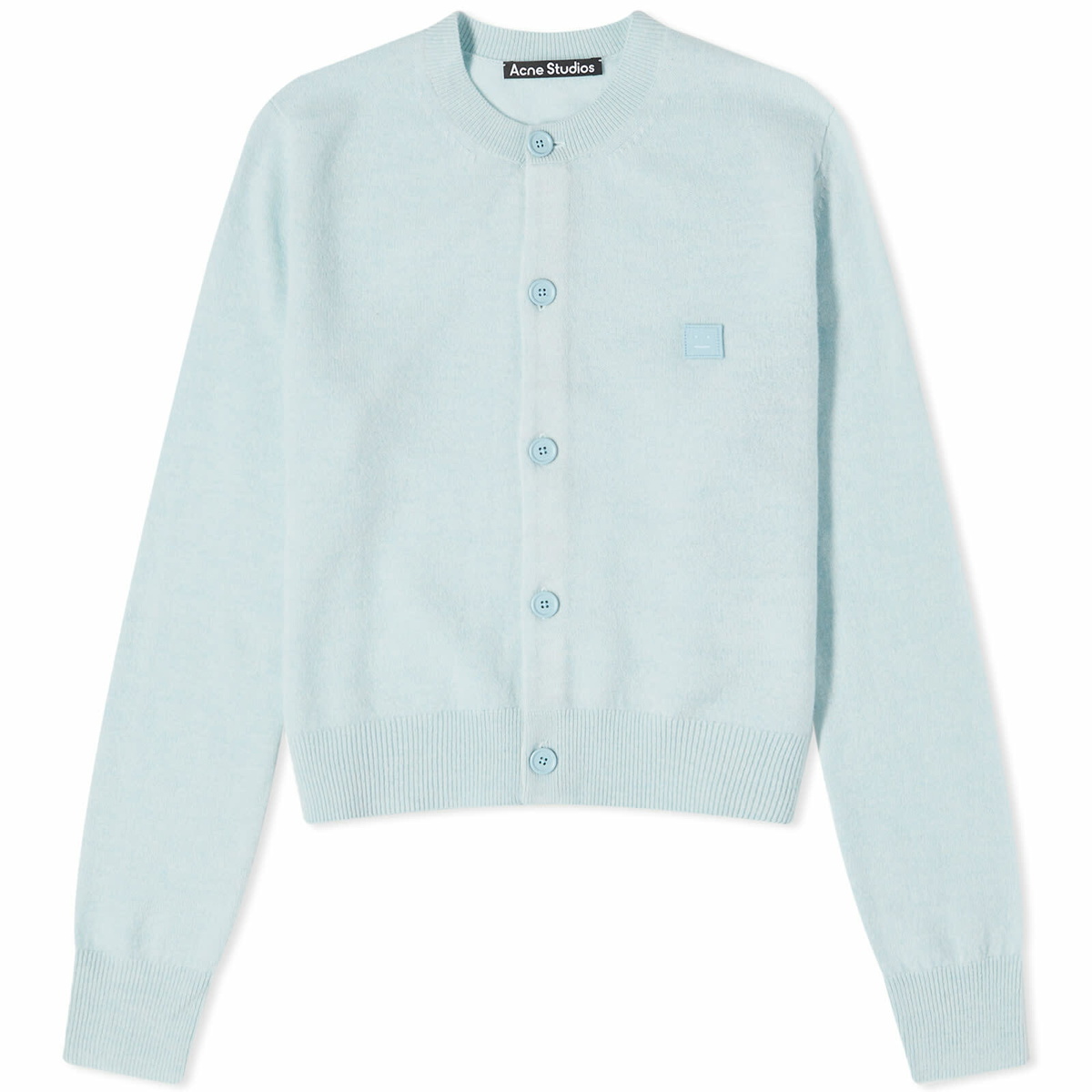Acne Studios Women's Keva Face Cardigan in Sky Blue Melange Acne