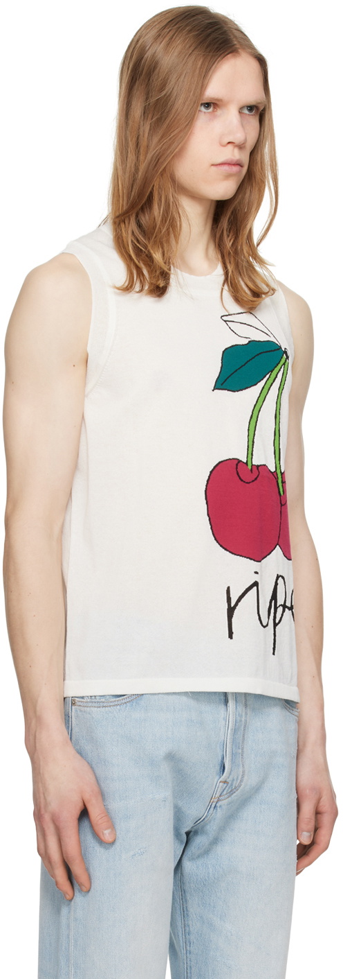 ZANKOV White Intarsia Tank Top