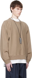 Hed Mayner Brown Embroidered-Logo Sweatshirt