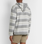 Outerknown - Striped Organic Cotton-Jacquard Hooded Sweater - Blue