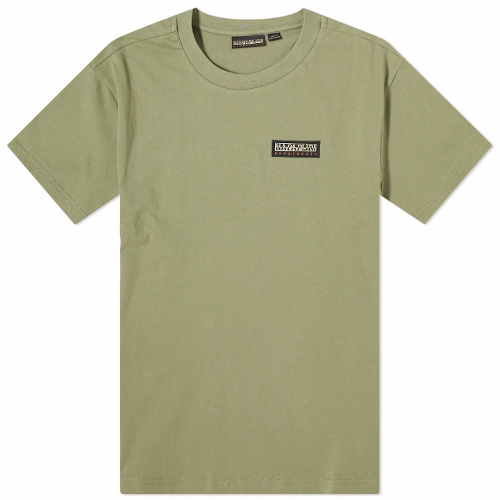 Photo: Napapijri Men's Iaato Logo T-Shirt in Green Lichen