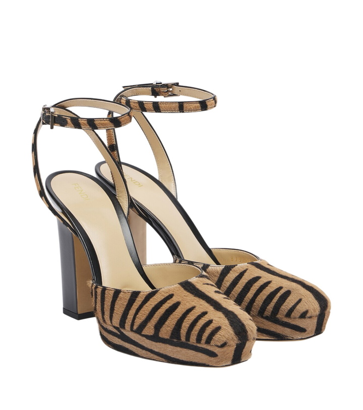 Photo: Fendi Tiger-print calf hair platform pumps