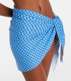 Montce Draped plaid beach cover-up