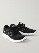 Nike - Free Run 2 Suede- and Rubber-Trimmed Mesh Running Sneakers - Black