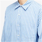 mfpen Men's Destroyed Executive Shirt in Blue Stripe