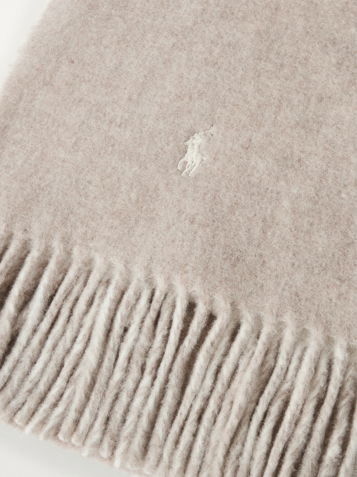 Polo Ralph Lauren - Fringed Logo-Embroidered Reversible Recycled Wool and Nylon-Blend Scarf