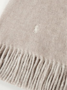Polo Ralph Lauren - Fringed Logo-Embroidered Reversible Recycled Wool and Nylon-Blend Scarf