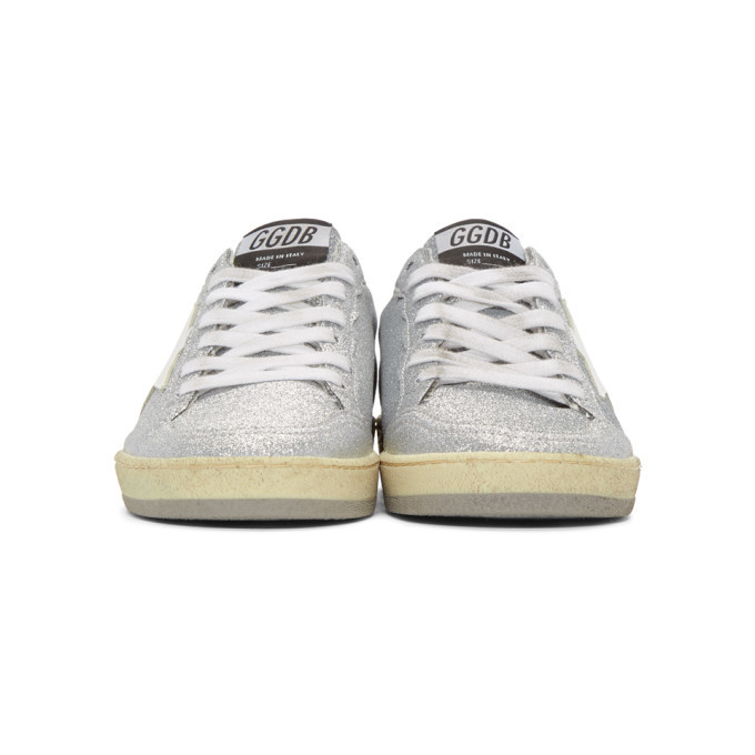 Golden Goose Silver Glitter Ball Star Sneakers Golden Goose