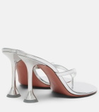 Amina Muaddi Juliette mirrored leather thong sandals