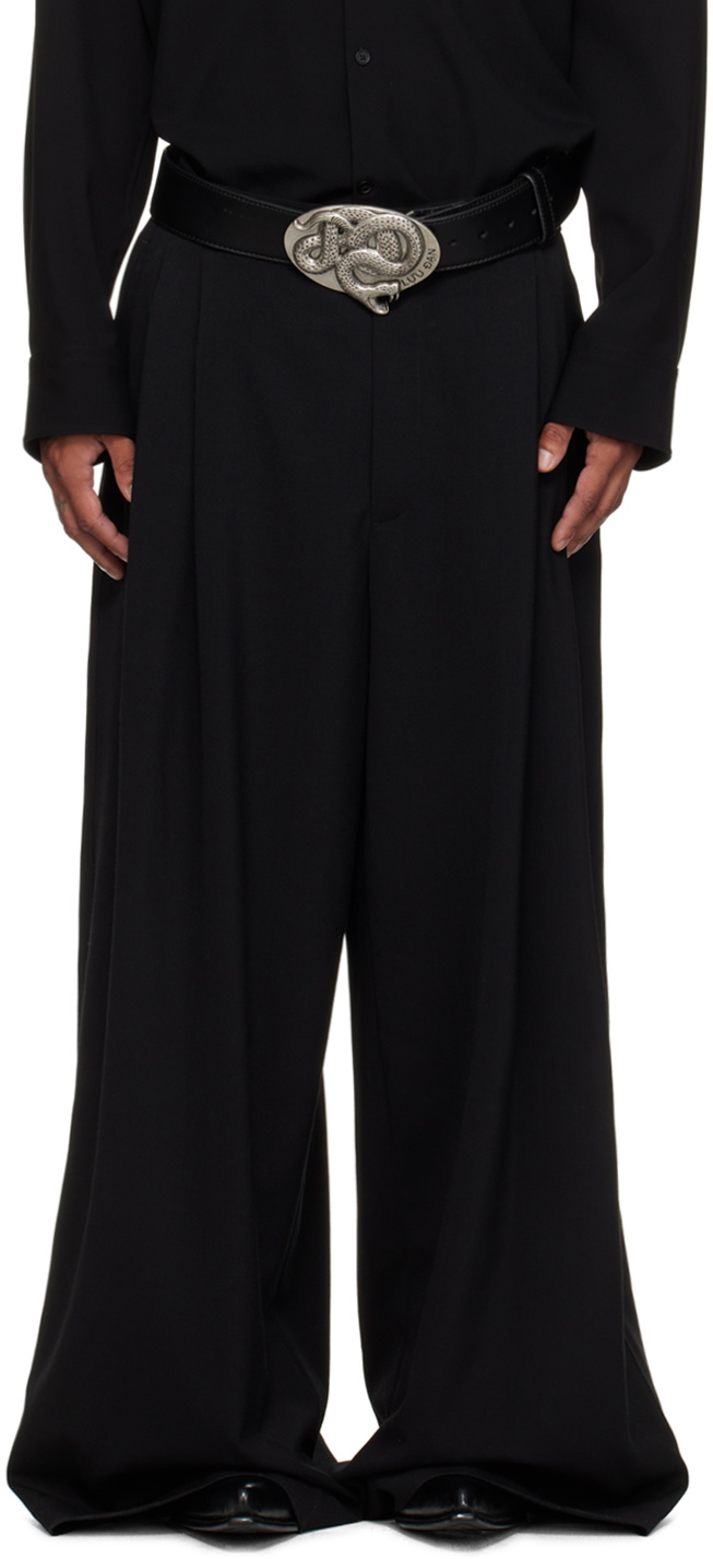 LU'U DAN Black Double Pleat Trousers