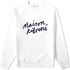 Maison Kitsuné Men's Handwriting Clean Crew Sweat in Ecru