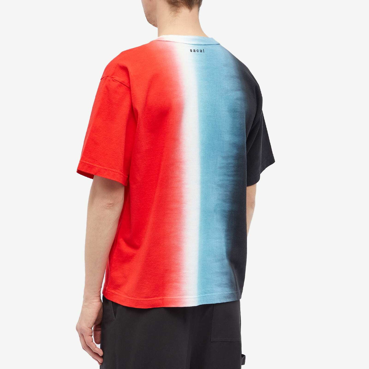 Sacai Men's Tie Dye T-Shirt in Black/Red Sacai