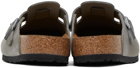 Birkenstock Gray Boston Soft Footbed Loafers