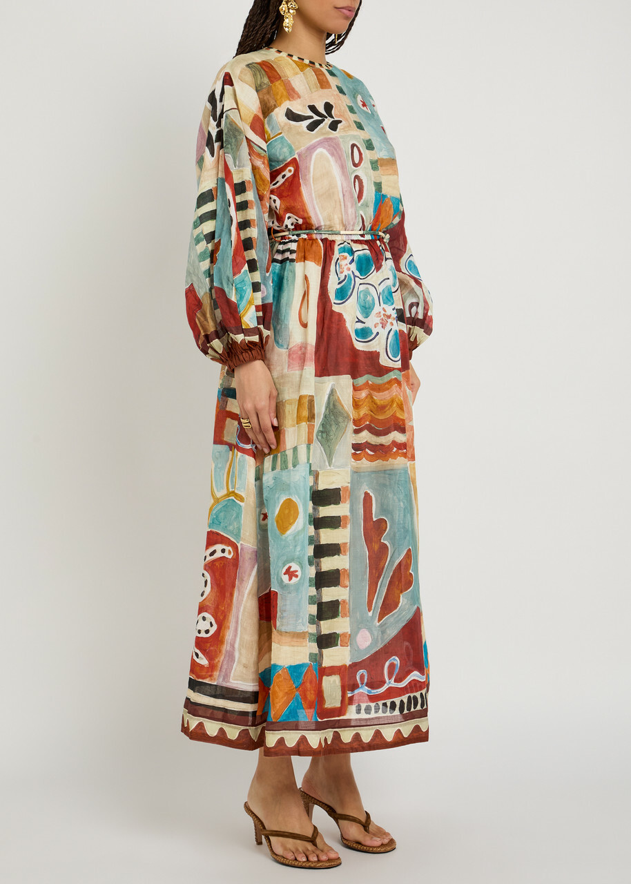 Alemais Michelle Printed Woven Maxi Dress Multicoloured