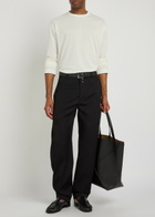 Jacquemus Le Tshirt Rond Carre Logo-embroidered Woven T-shirt White