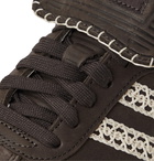 adidas Consortium - Wales Bonner Samba Crochet- and Leather-Trimmed Suede Sneakers - Black