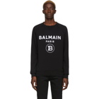 Balmain Black Flocked Logo Sweater
