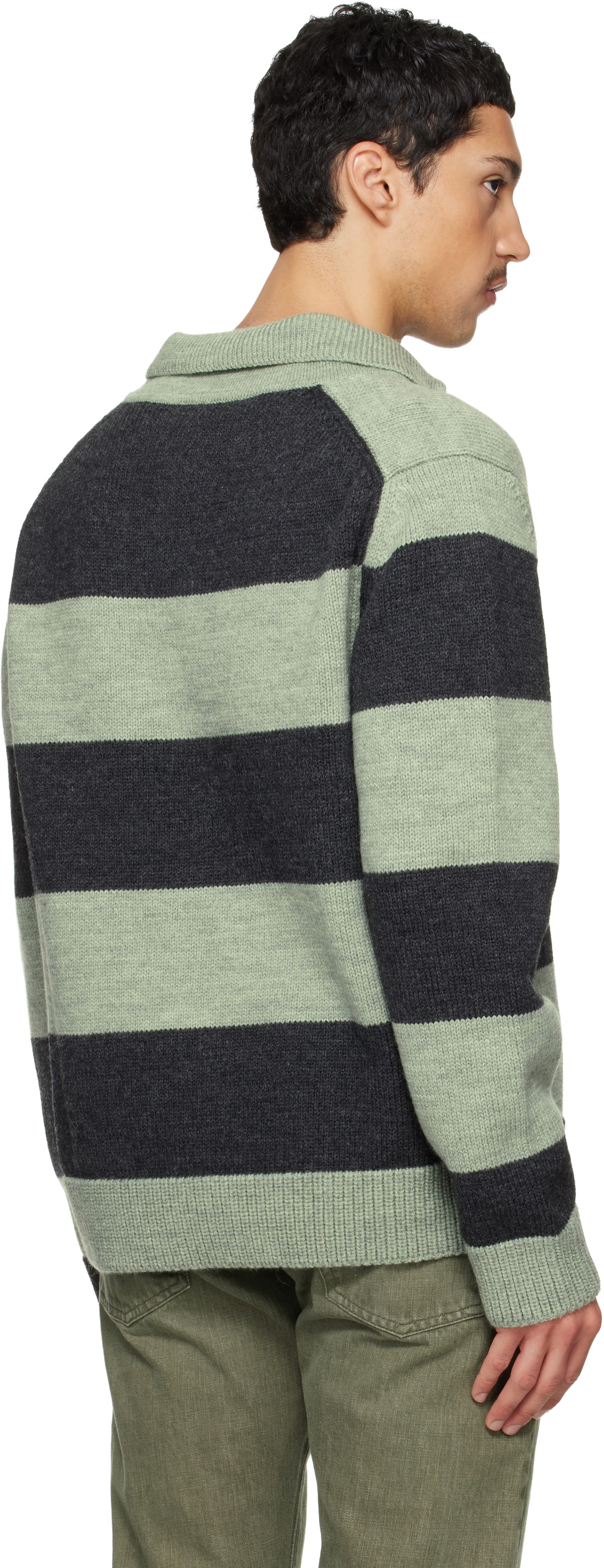 Paul Smith Green & Gray Block Stripe Polo