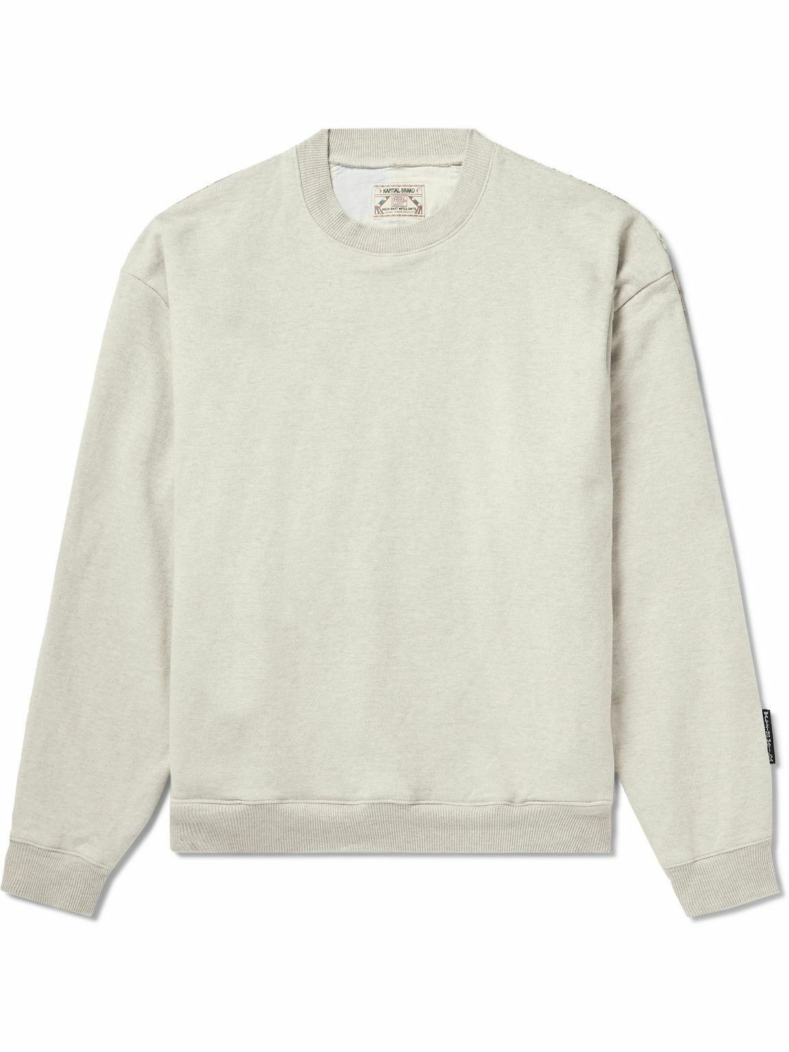 KAPITAL - Patchwork Cotton-Blend Jersey Sweatshirt - Gray KAPITAL