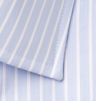 Emma Willis - Light-Blue Slim-Fit Double-Cuff Striped Cotton-Poplin Shirt - Blue