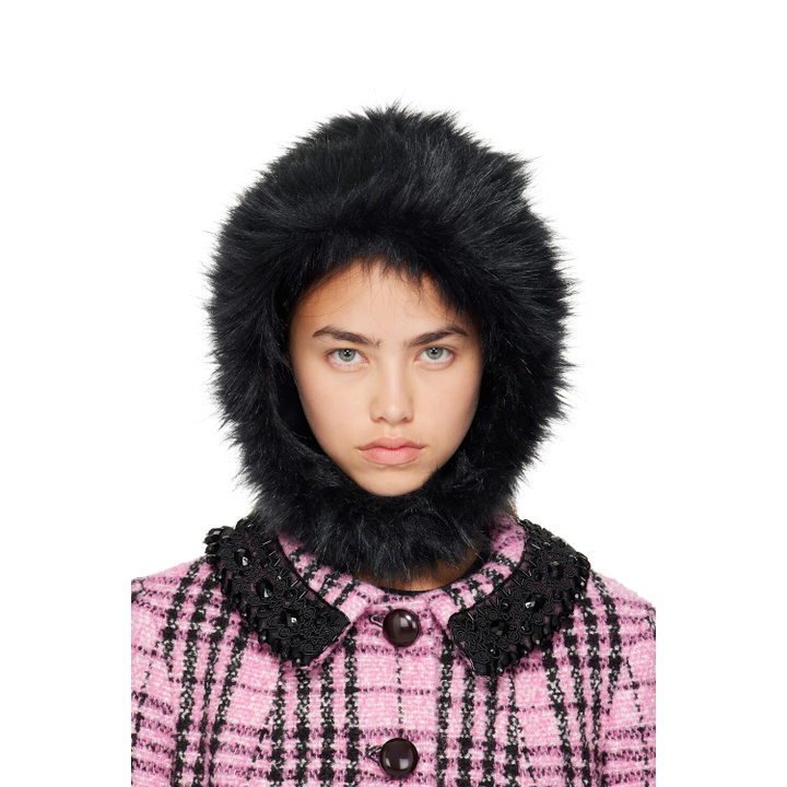 Photo: Anna Sui Black Faux-Fur Bonnet
