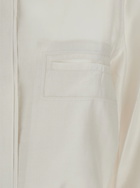 Low Classic White Shirt With Classic Collar And Rear Strap In Tech Fabric Woman