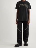 Givenchy - Oversized Logo-Appliquéd Cotton-Jersey T-Shirt - Black