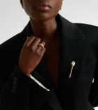 Mateo 14kt gold brooch with diamonds and pearls