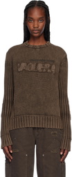 VAQUERA Brown Rib Knit Sweater